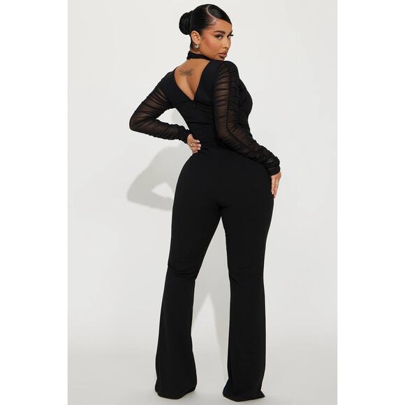 Fashion Nova Women's Small Black Do It For You Nova Jumpsuit Long Sleeve G26-14 - Picture 2 of 10